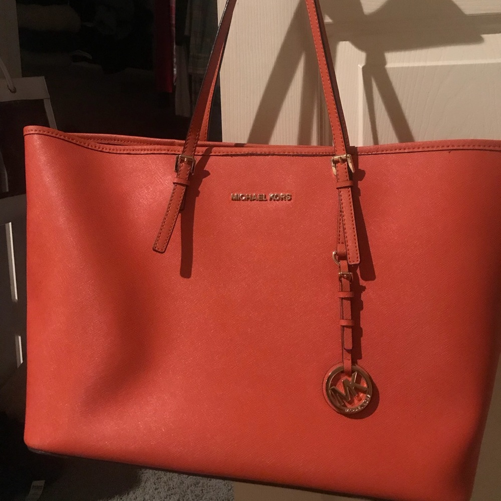 Michael Kors Jet Set Travel Tote Orange Saffiano